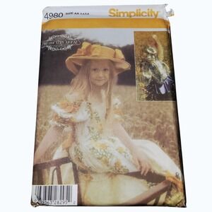 Simplicity 4980 Girls Wedding Dress Pattern 3-6 Country Mouse Uncut